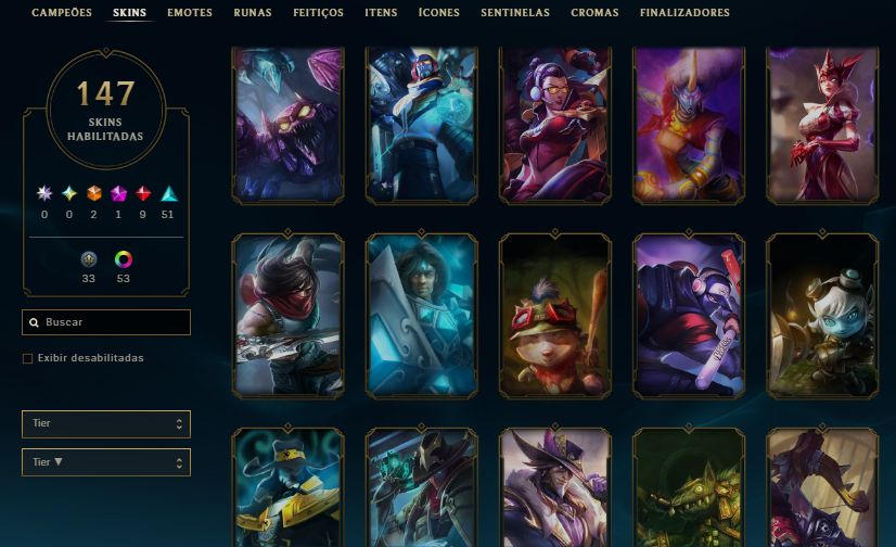 CONTA NIVEL 292 / 147 SKINS / MF EXOCÓSMICA/ 9 LENDÁRIAS/ 51 ÉPICAS /TODOS CHAMP