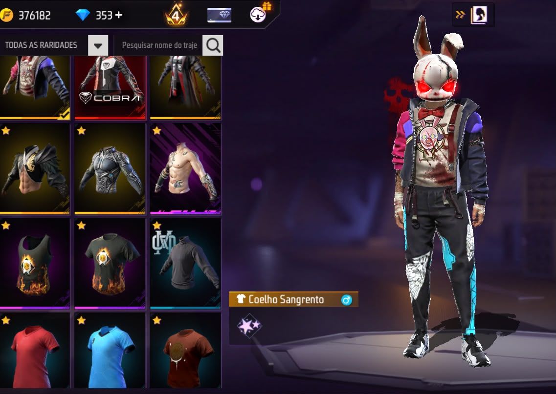 Conta free fire gemada rara com entrada punho angelical troca nick barbinha