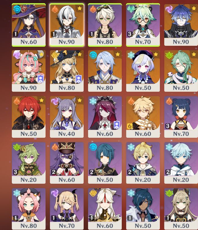 | AR 56 | Arlecchino C1 | Flins | Varesa | Navia | Baizhu | Ayato | Amos
