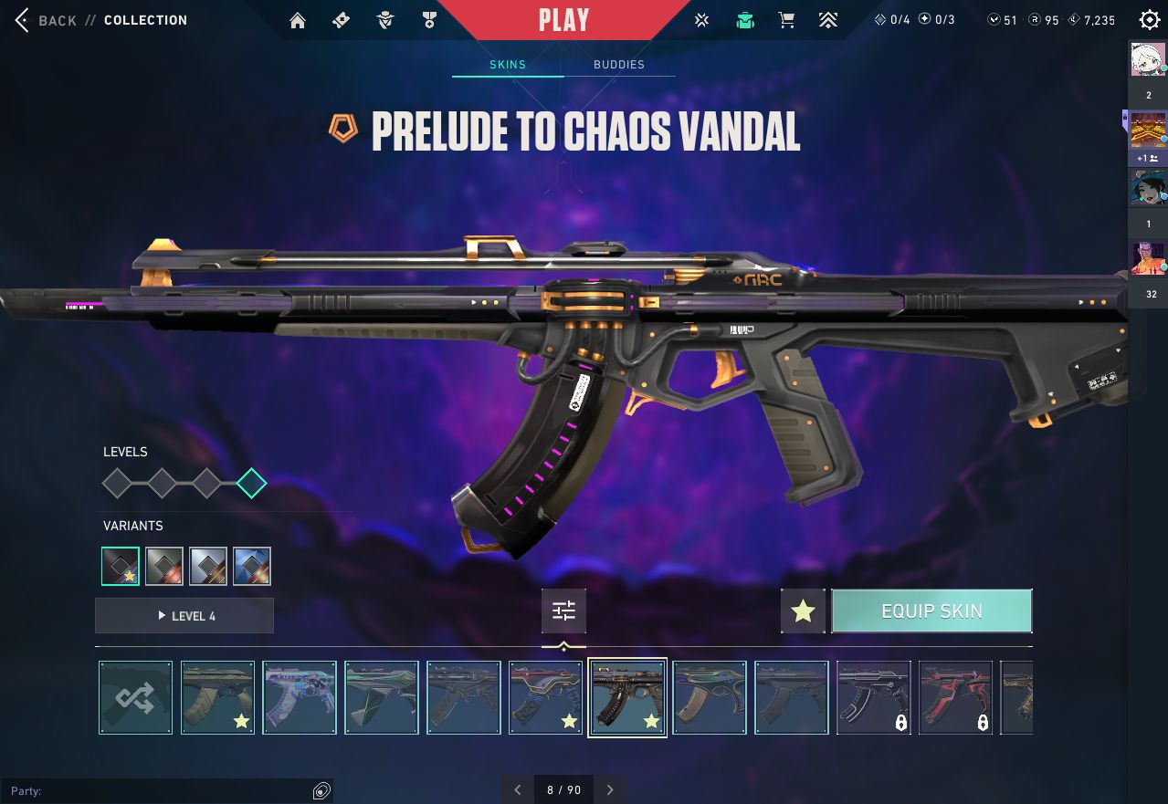CONTA VALORANT COM 16 SKINS(Não contando de passe)