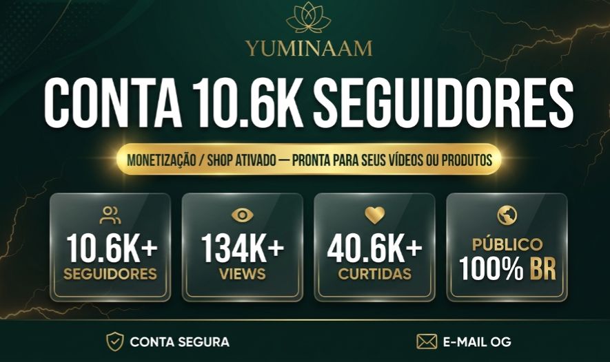 CONTA TIKTOK 10,6K SEGUIDORES, MONETIZAÇÃO E SHOP APROVADO | NICHO PROSPERIDADE
