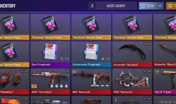 Conta de standoff 2 com kit preto e vermelho e investimentos