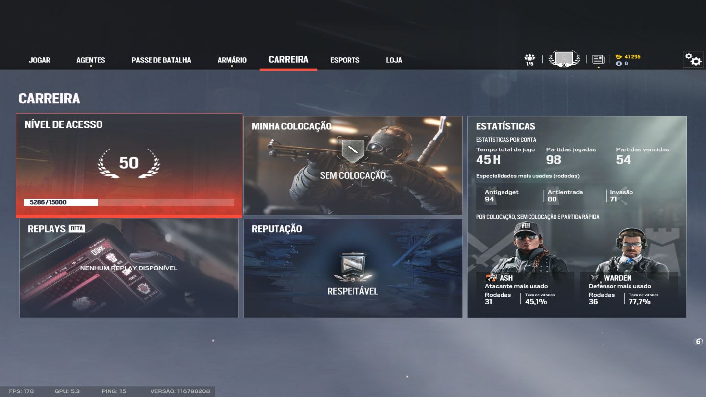 CONTA LVL +50 PRONTA PARA RANKED NO R6