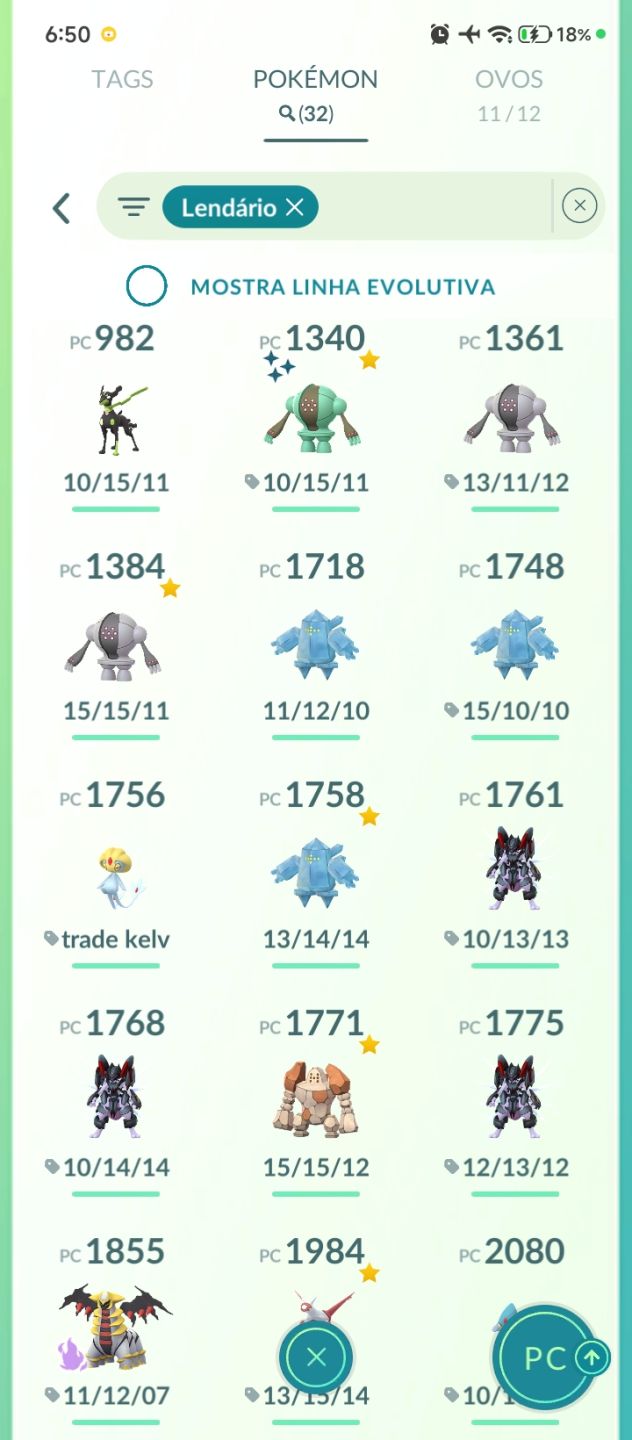 Conta Pokémon Go, Nível 42, 31 lendários, 22 shinys com Pikachu cosmog shiny