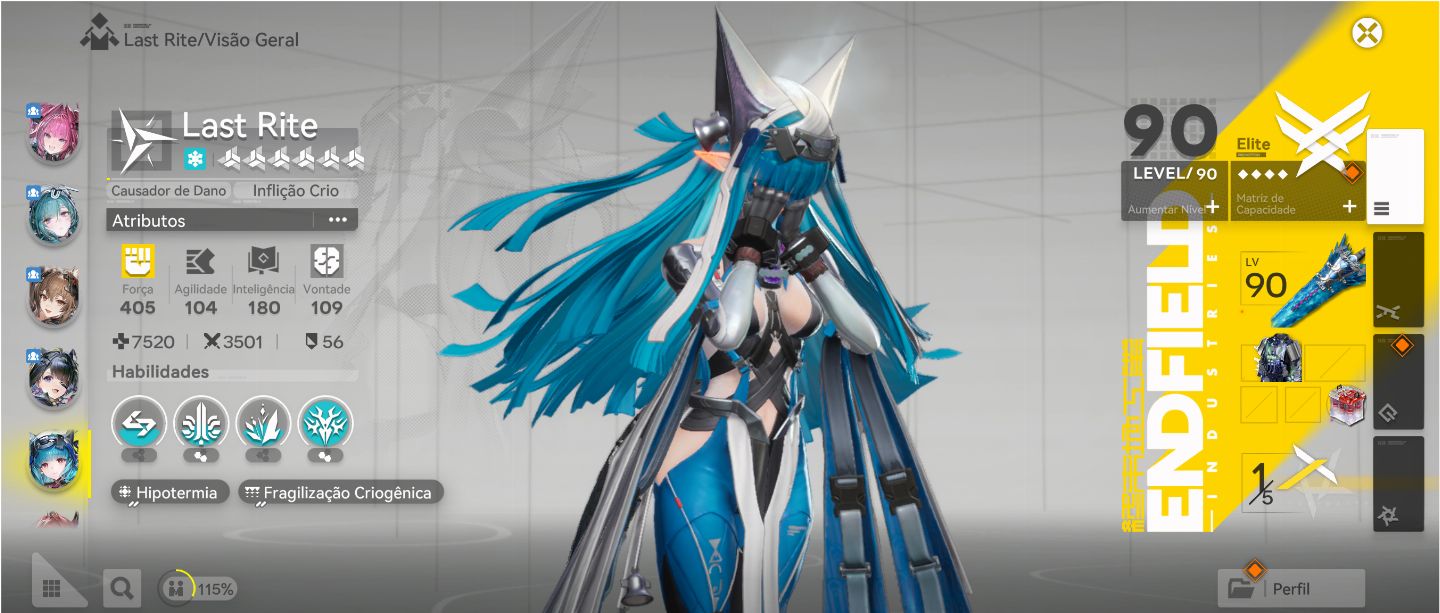 Conta ENDGAME Arknights TIME YVONE