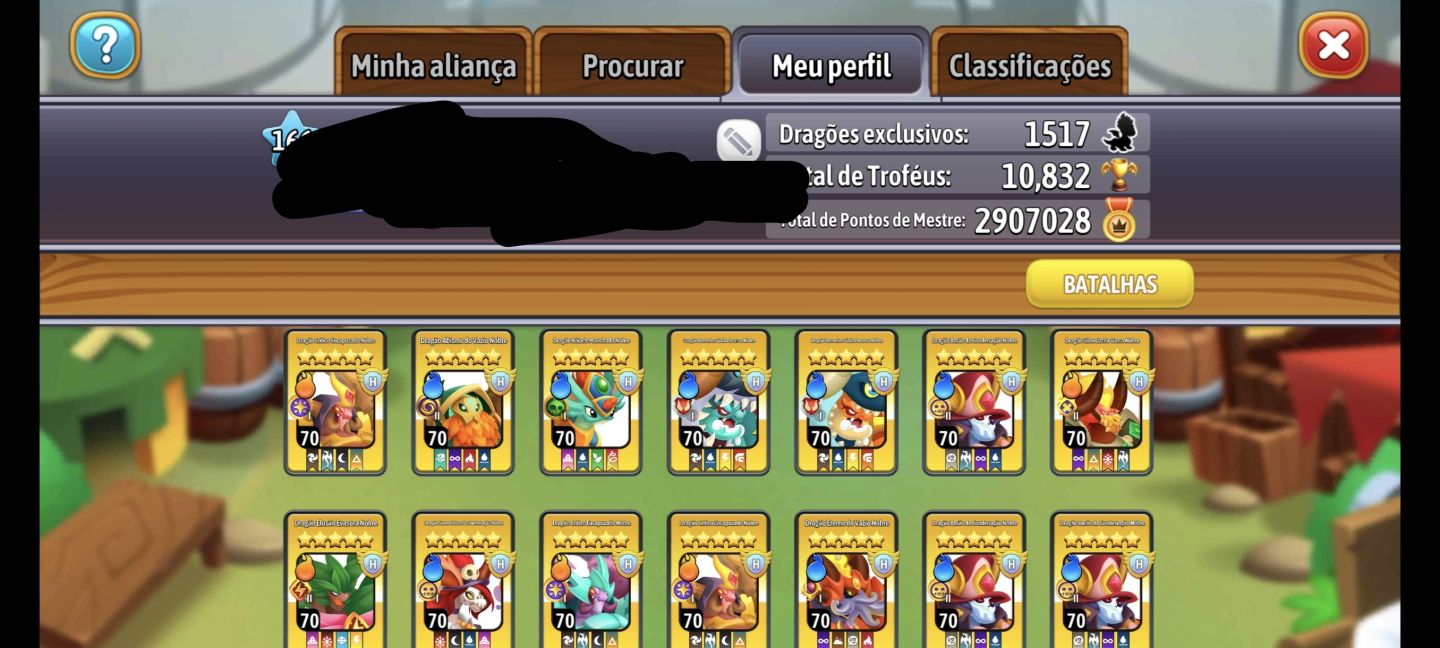 Conta De Dragon City Quase Full Skins