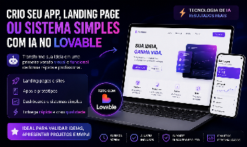 Transformo sua ideia em app ou site usando Lovable.