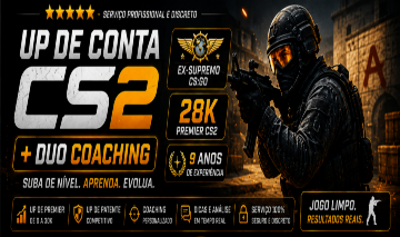 UP DE CONTA CS2 E COACHING COM JOGADOR 28K PREMIER