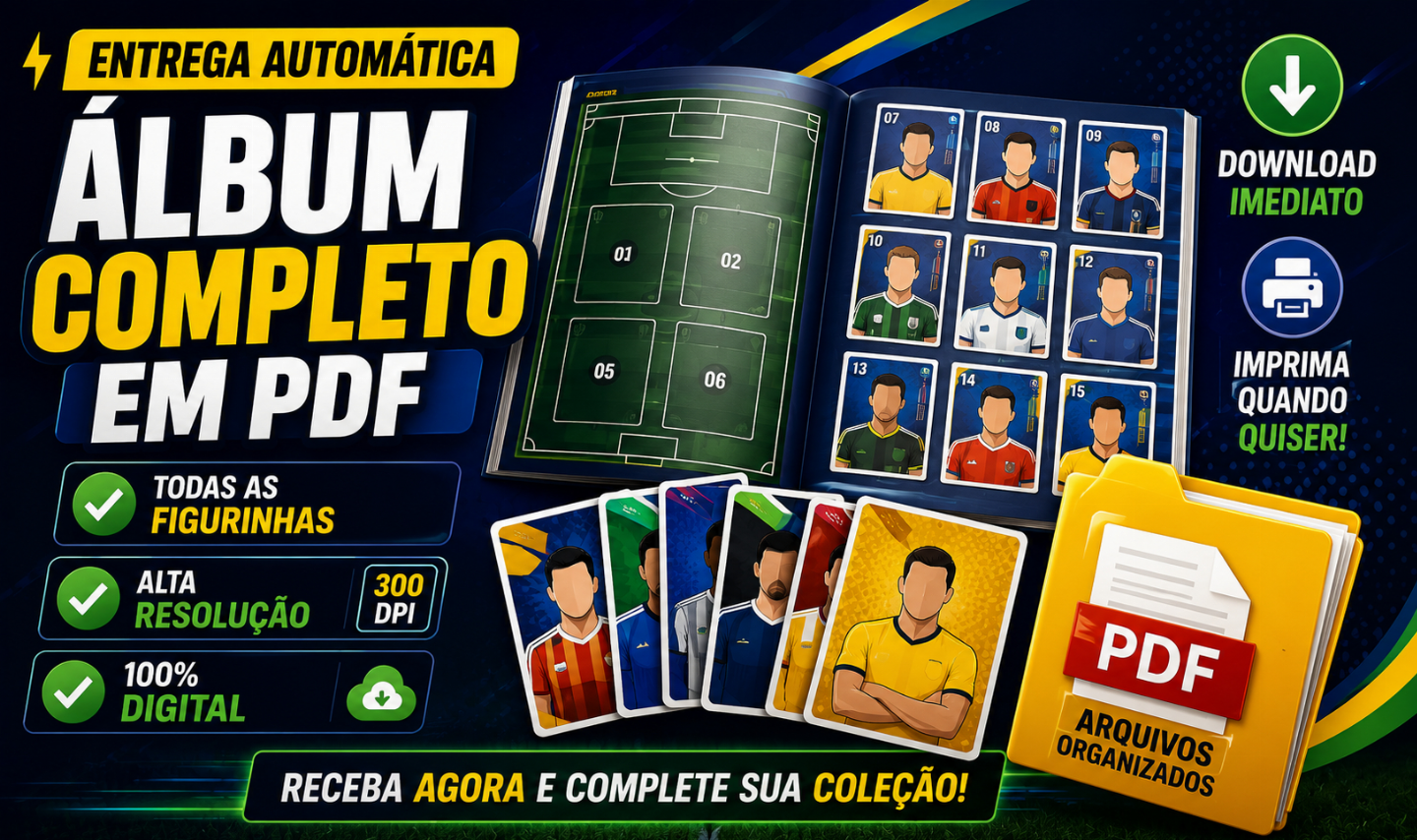 Álbum Copa 2026 Completo em PDF + Todas as Figurinhas | Entrega Automática