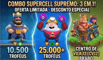 COMBO SUPREMO ATUALIZADO: CLASH ROYALE + BRAWL STARS + CLASH OF CLANS (CV12)!