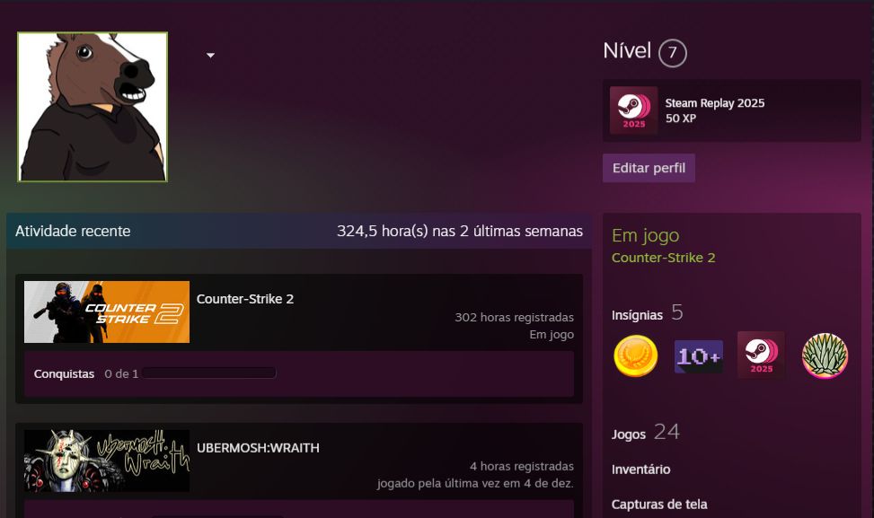 Conta steam 5 anos level 7 terraria +medalha de 5 anos+comprovantes