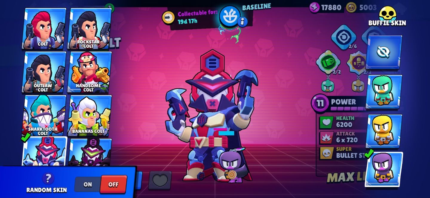 Conta de brawl stars com shelly estelar/Rico old/barley mago/papai mike