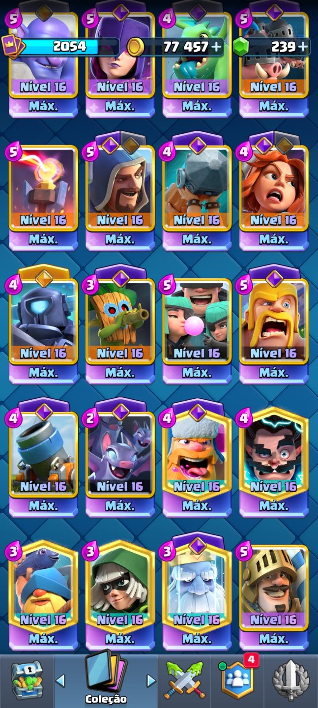 Conta Clash Royal arena sazonal 1