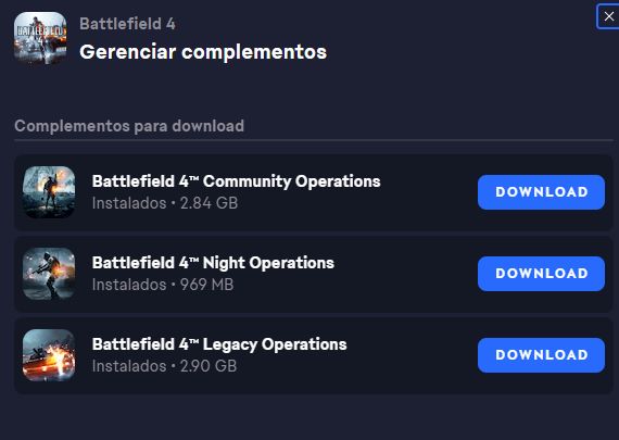 CONTA UNICA DE BF6 + BF4 ( com complementos E DLCS e patentes superiores a 50+)
