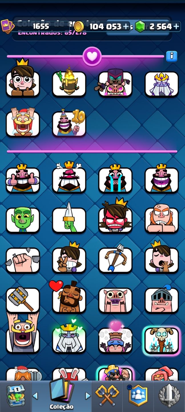 CONTA CLASH ROYALE 11.041 TROFEUS NV 15 + 3 MAX NV16 + 104K OURO + 2564 GEMAS