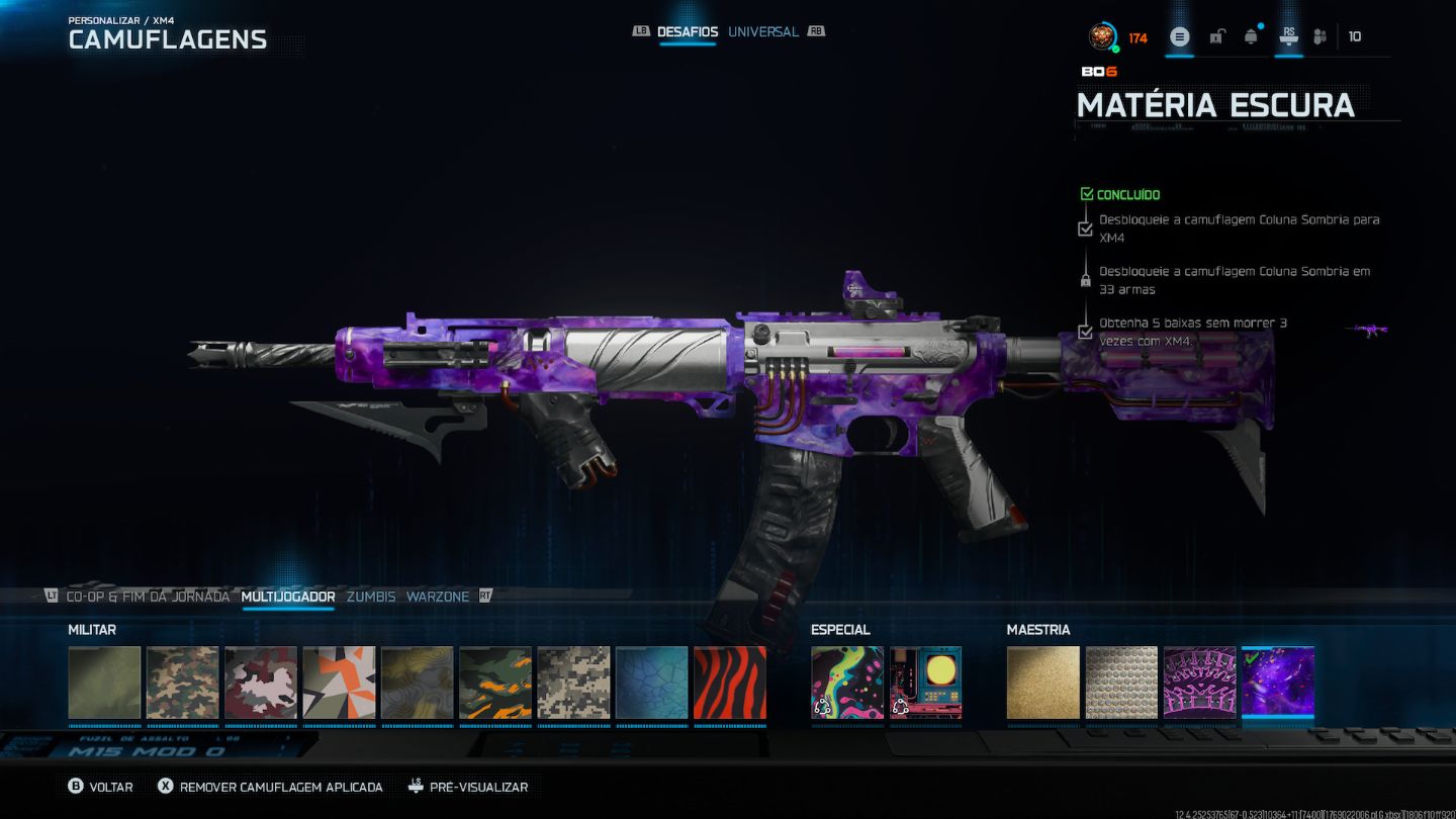 Conta bo7 com todas camuflagens e skin lendaria horizonte nexus mais algun itens