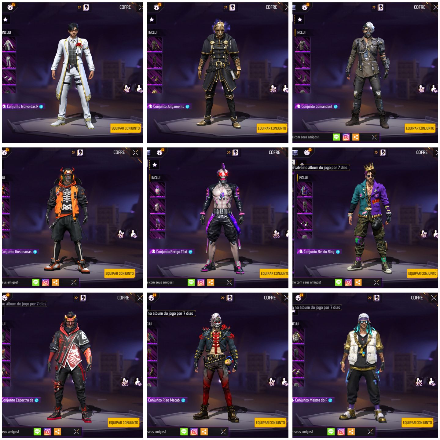 CONTA DE FREE FIRE GEMADA VETERANA QUASE 600 PEITAS UNISSEX RARA FULL ACESSO