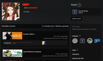 Conta CS2 com PRIME e 5 medalhas.