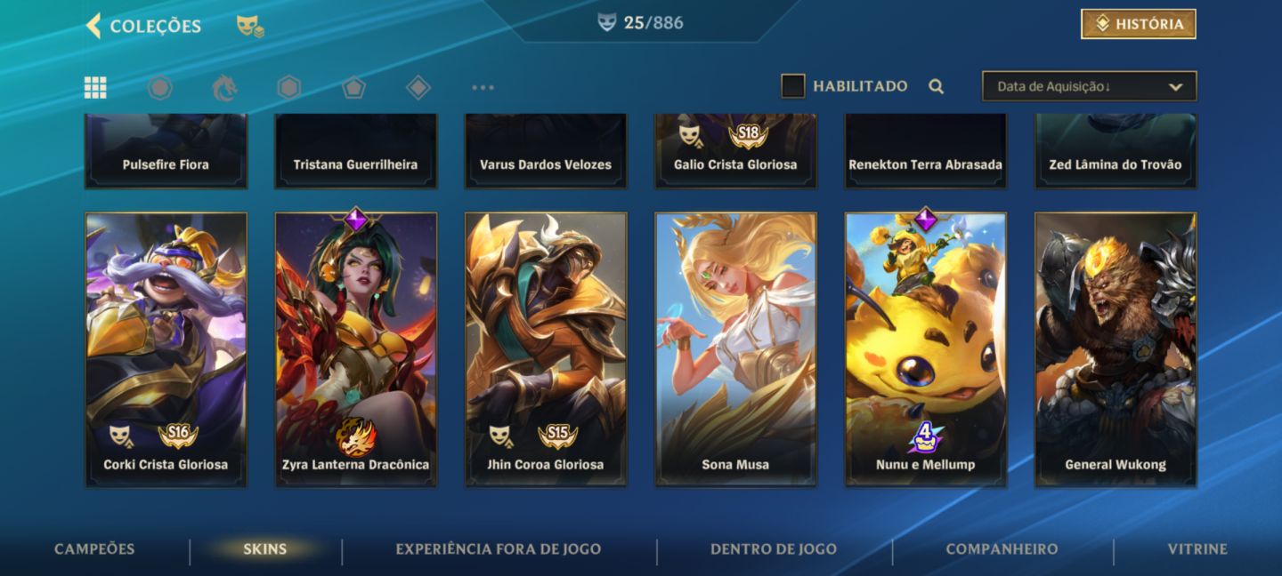 Conta wild Rift com croma mística ezreal