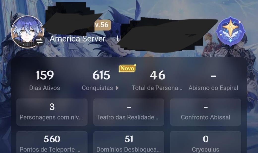 CONTA GENSHIN IMPACT AR 56, 7 LIMITADOS COM 2 ARMAS DE EVENTO