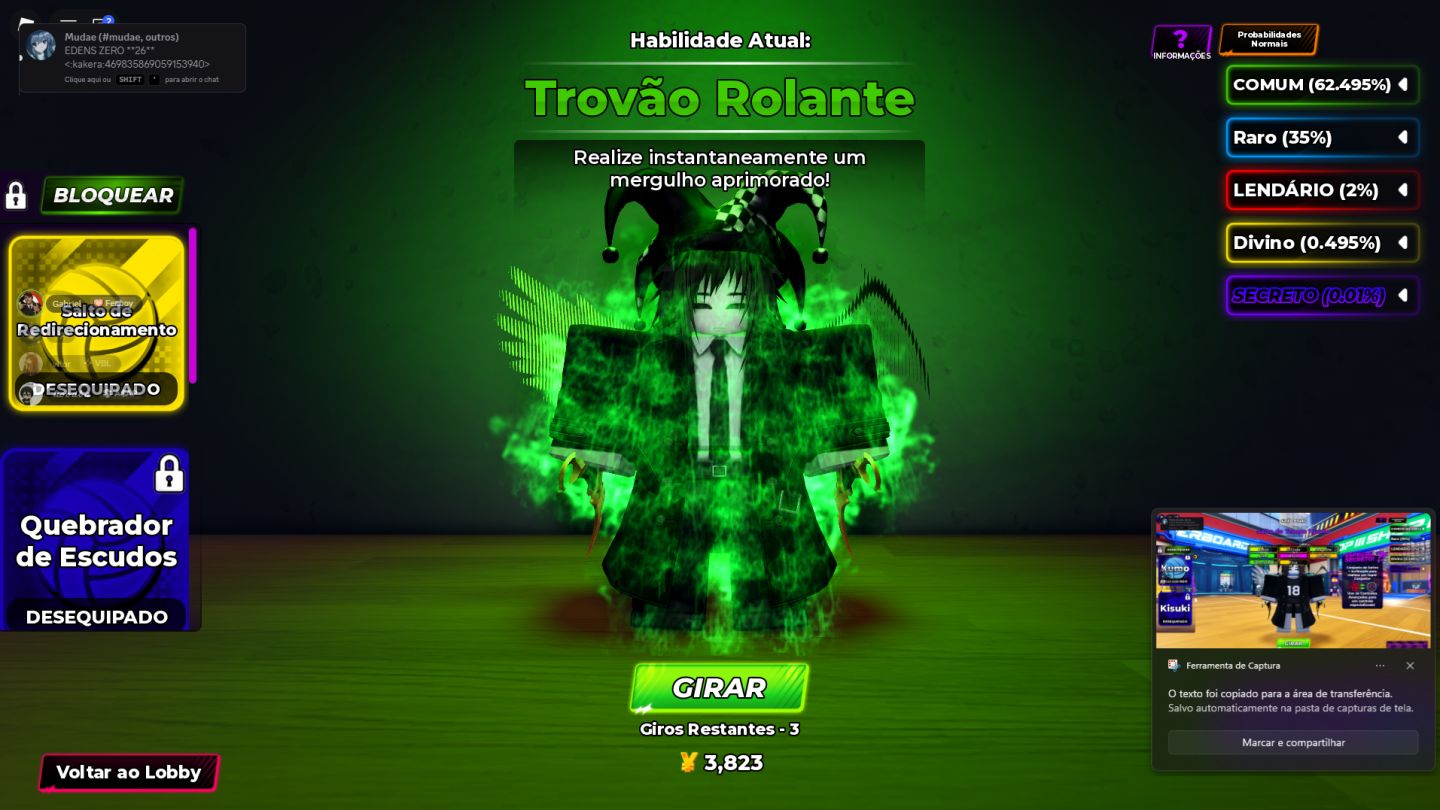 Conta de haikyuu legends com 5 secretos bons.