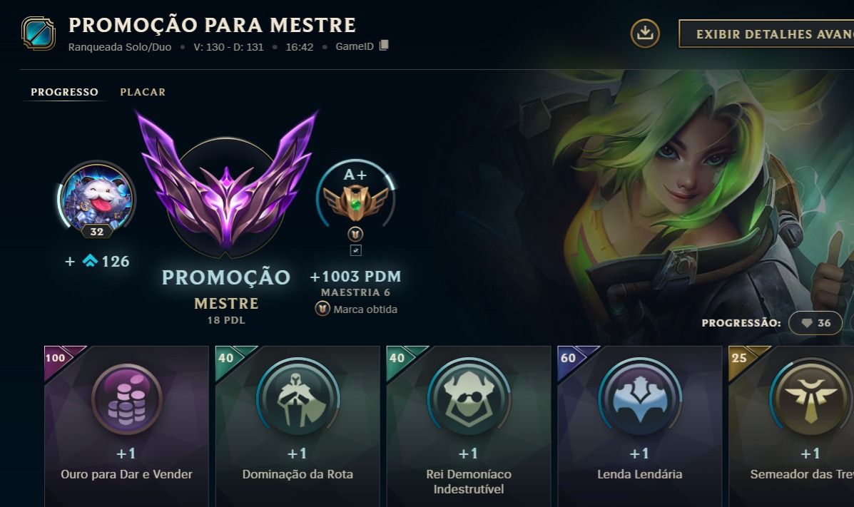 [CONTA LOL] MESTRE com skins
