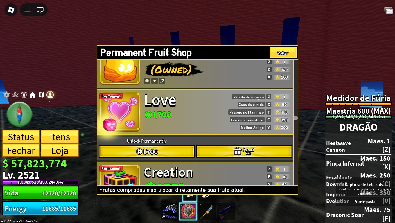 CONTA COM DRAGON E KITSUNE PERMANENTE E GAME PASS BLOX FRUITS | ENTREGA IMEDIATA