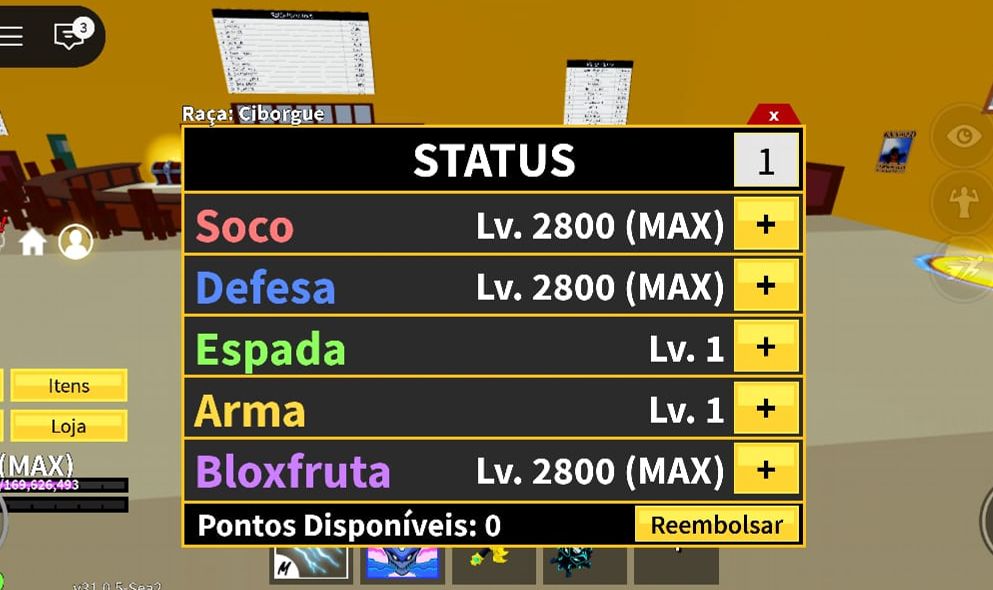 Conta Blox Fruit Full Lv Máximo Soco e Defesa
