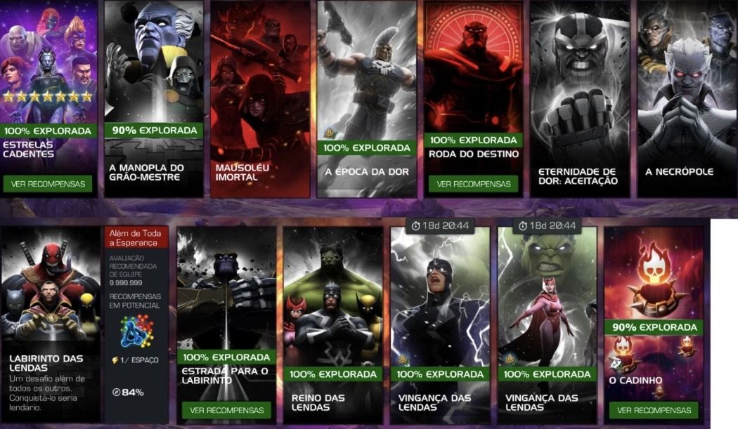 Conta Marvel Torneio de Campeões Nível 66 Marvel Contest of Champions Account