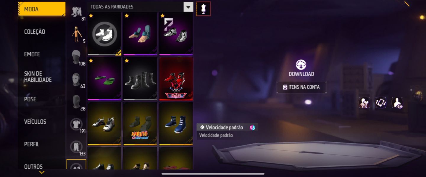 CONTA FULL ATT DE FREE FIRE PARA APOSTADO SKINS BASICAS