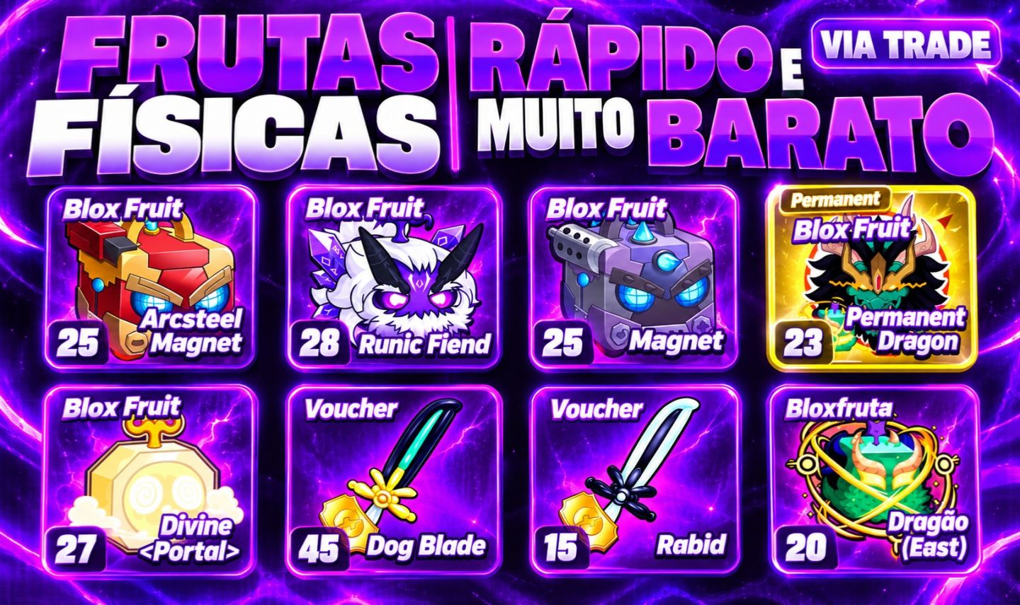 BLOX FRUITS - FRUTAS FÍSICAS / PERMANENTES / DRAGON / GAMEPASS / MAGNET E MAIS!