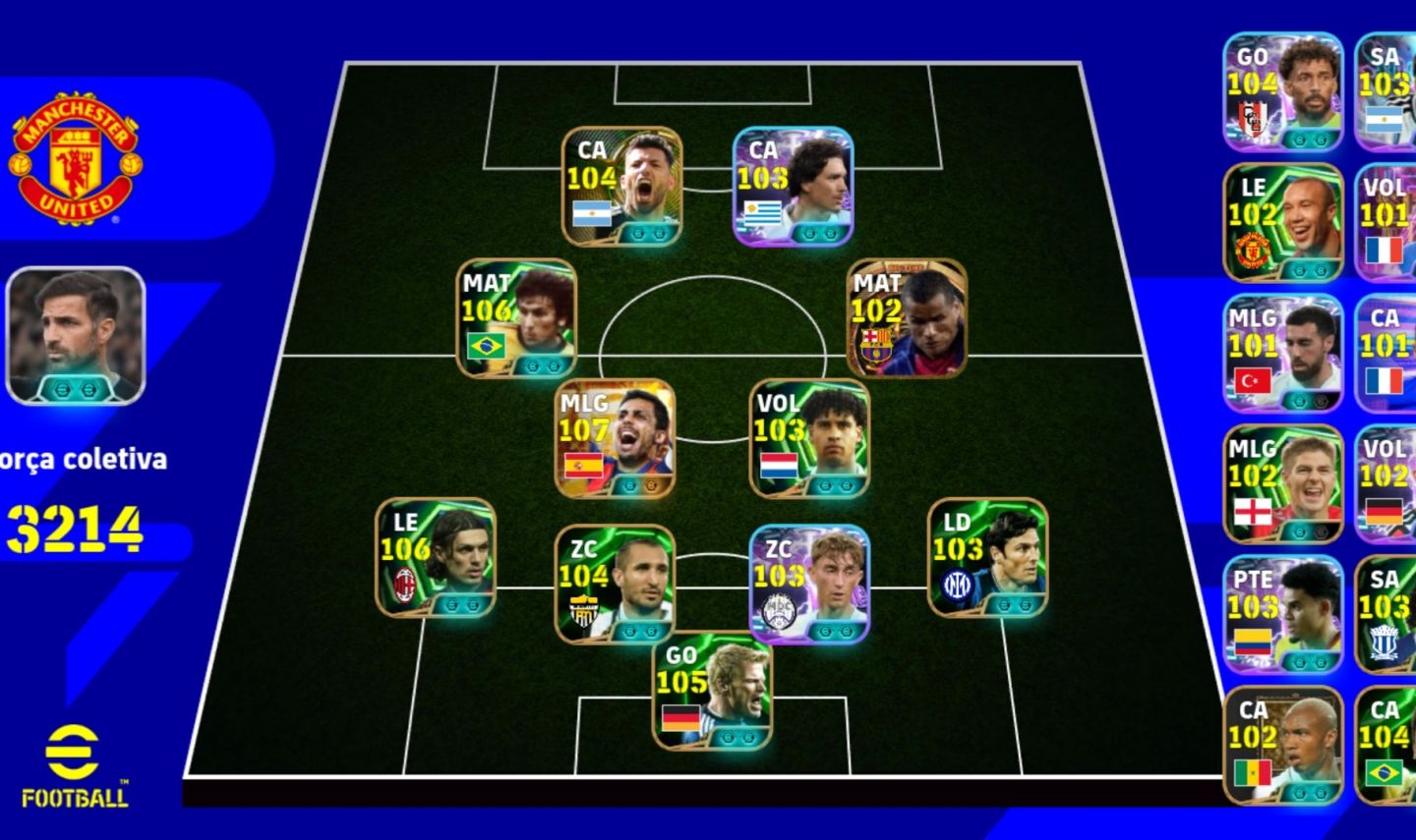 CONTA EFOOTBALL TOP COM ZICO 106!! RODRI BIG TIME + MALDINI + AGUERO BLITZ E+++!