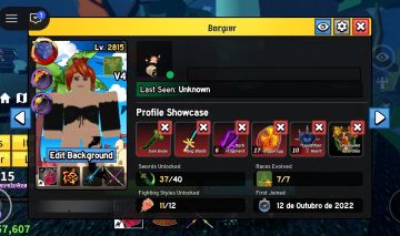 Continha de blox fruit rara e skins boas!