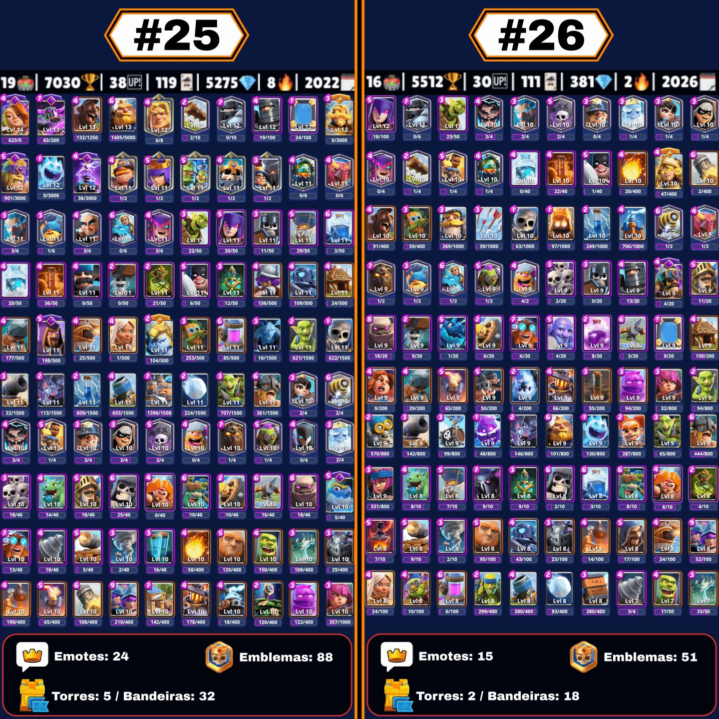 CONTAS CLASH ROYALE | TODAS AS ARENAS, UPADAS, CARTAS NÍVEL 16, EVOLUÇÕES, GEMAS