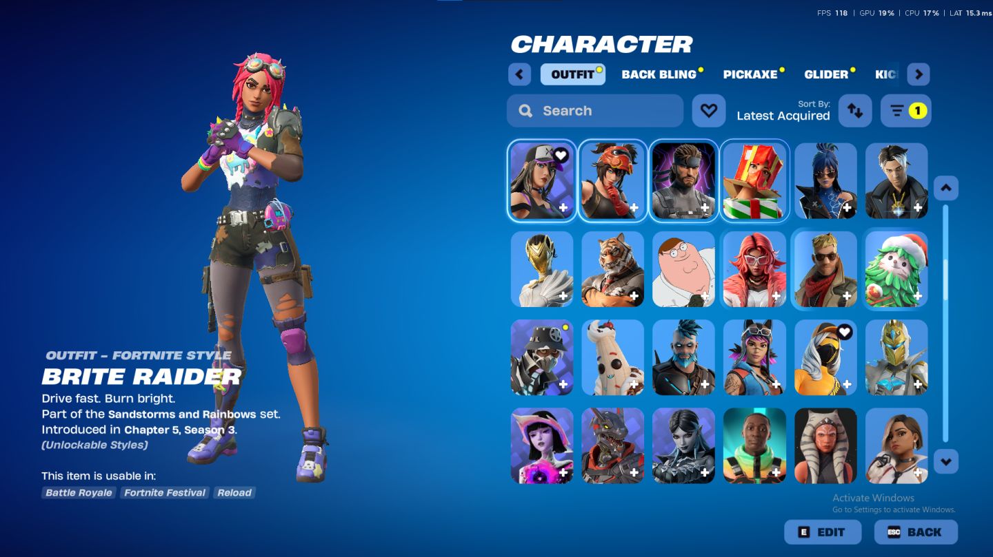 CONTA OG FORTNITE CAP. 1 TEMP. 5 | 170 SKINS RARAS + MACHADO LEVIATHAN + ITENS