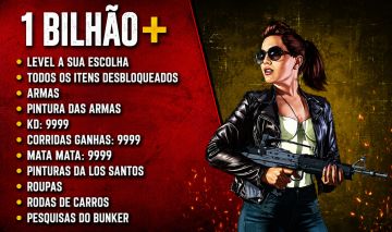 UP DE CONTAS GTA 5 ONLINE + DESBLOQUEIOS, TRAJES, DINHEIRO, NÍVEL & BRINDES | PC