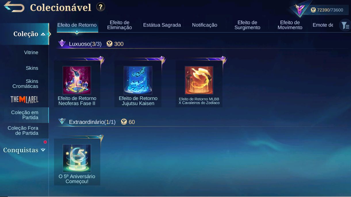 Conta mobile legends (mlbb) Skins sario e selena zenith