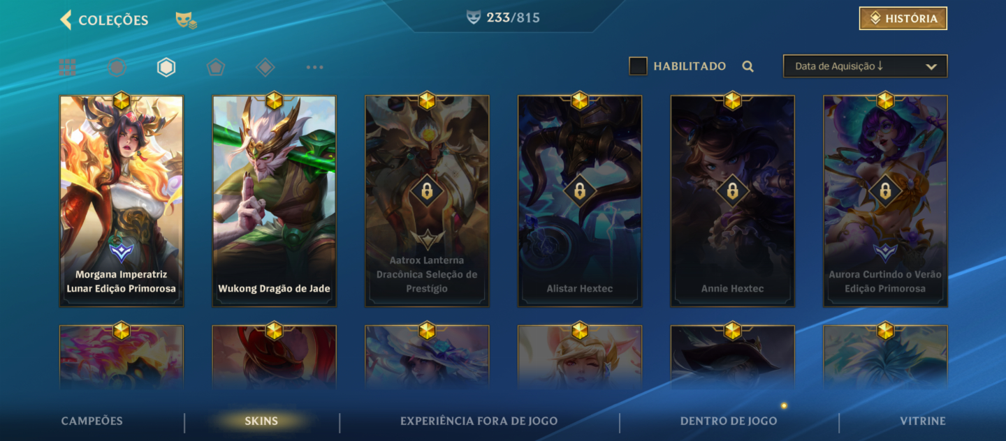 CONTA WILD RIFT +PC 4K GASTO 239 SKINS, 30LENDÁRIAS, 129 ÉPICAS 44k COLECIONADOR