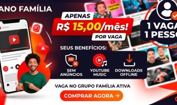 YouTube Premium Família - 1 Mês | 100% Seguro e Garantido