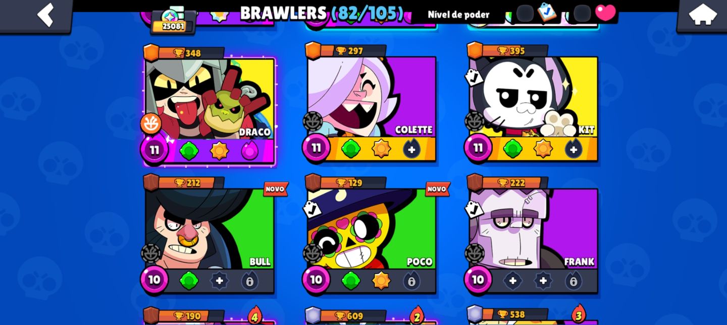 CONTA DE BRAWL STARS 25K DE TROFÉUS 82 BRAWLERS