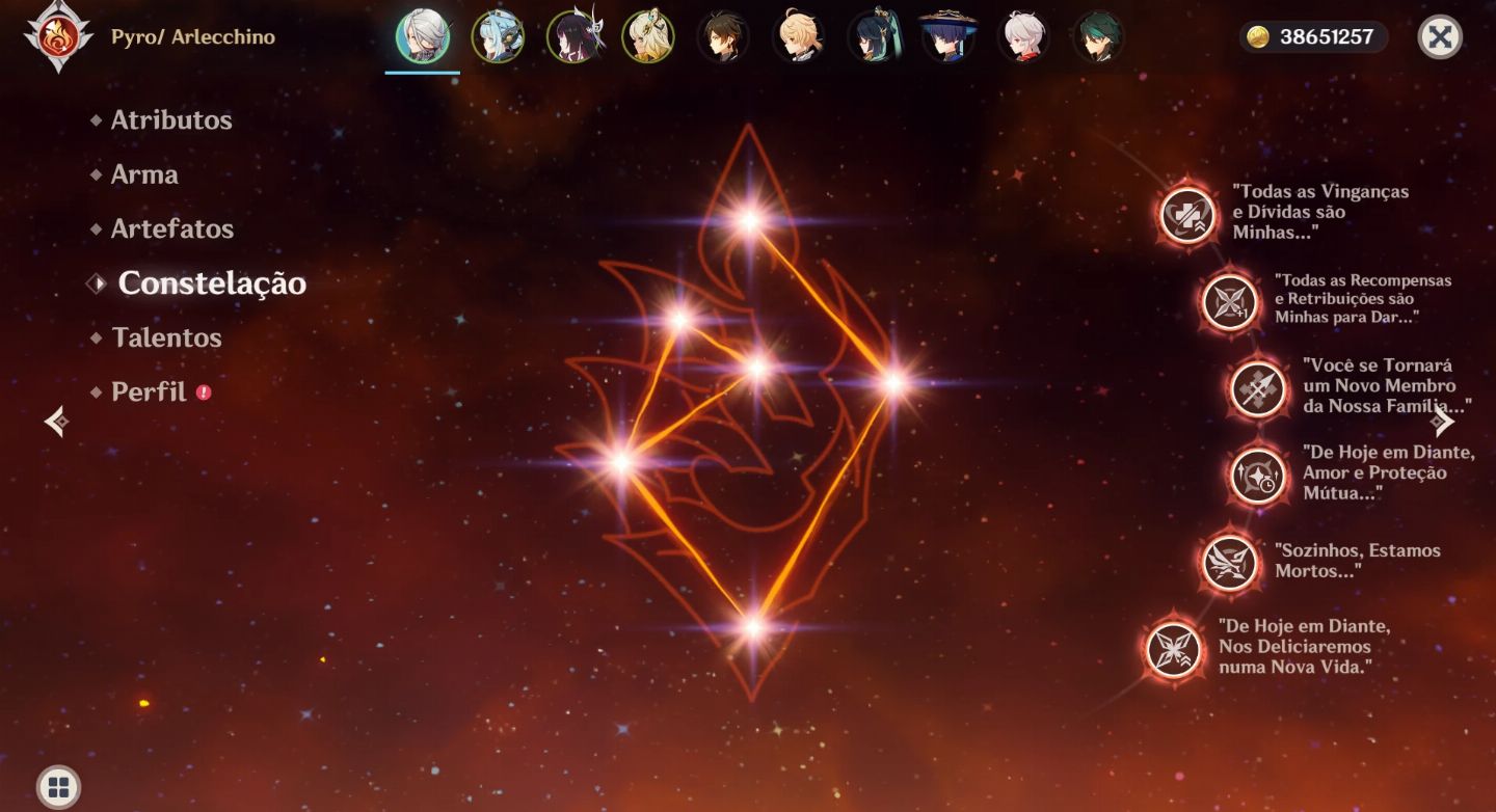 Conta Genshin Endgame Arlecchino e Raiden C6+ Conta Star Rail Endgame (Brinde)