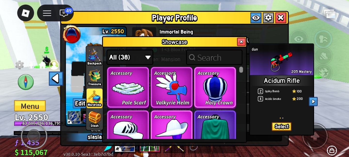 CONTA BLOX FRUITS LV. 2550 | CDK 600 MASTERY | V4 | ITENS RAROS