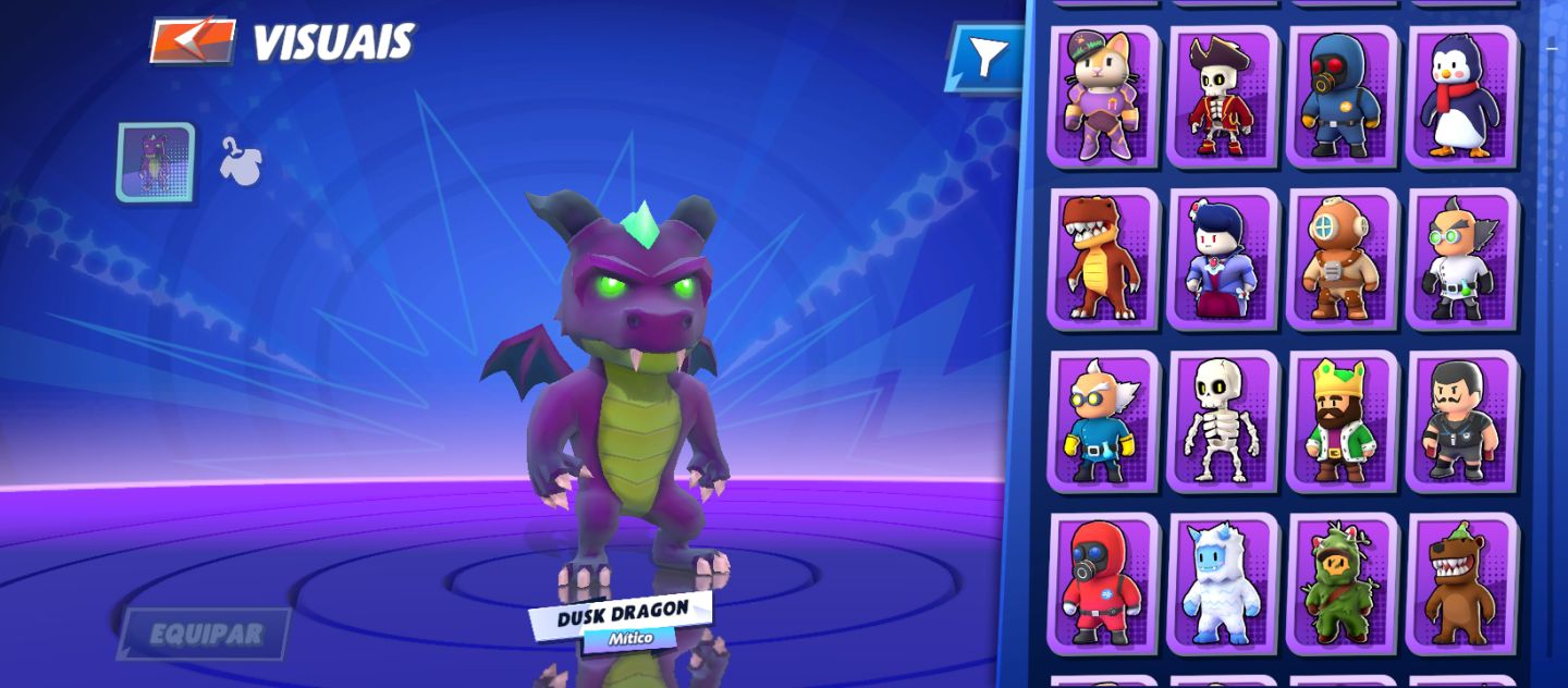 Conta de stumble guys completíssima com mais de 180 skins