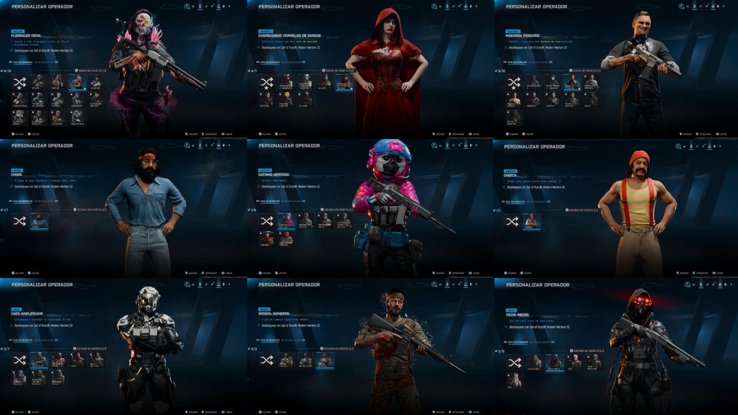 CONTA WARZONE VÁRIAS SKINS TRYHARDS, TERRIFER, SMILE, BALLERINA, CORVO E ETC.