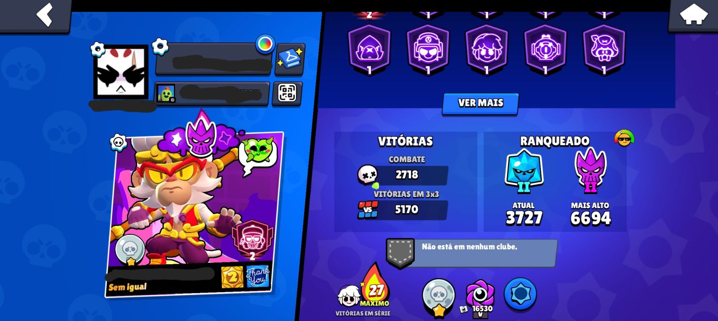 Conta de Brawl Stars MUITO UPADA | 54K troféus | 104 Brawlers | Conta RARA.