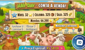 Conta Hay Day Nível 32 | Moedas | Celeiro/Silo 325 | Supercell ID