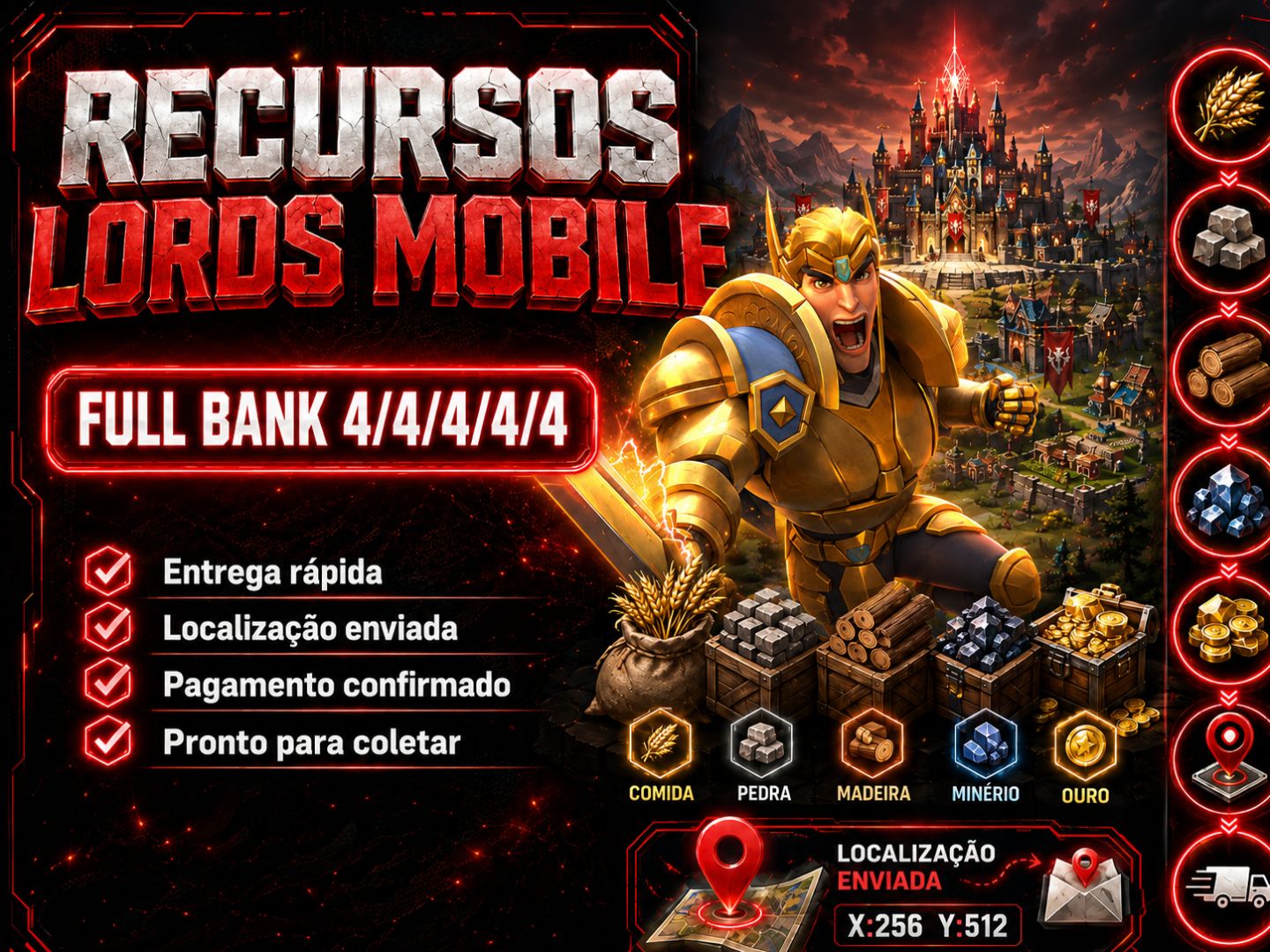Recursos Lords Mobile (Full Bank)