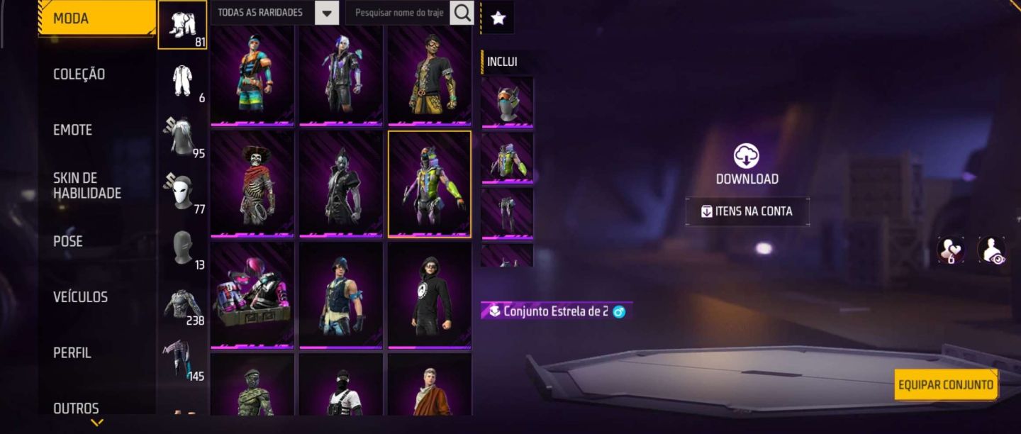 CONTA FREE FIRE À VENDA RARA