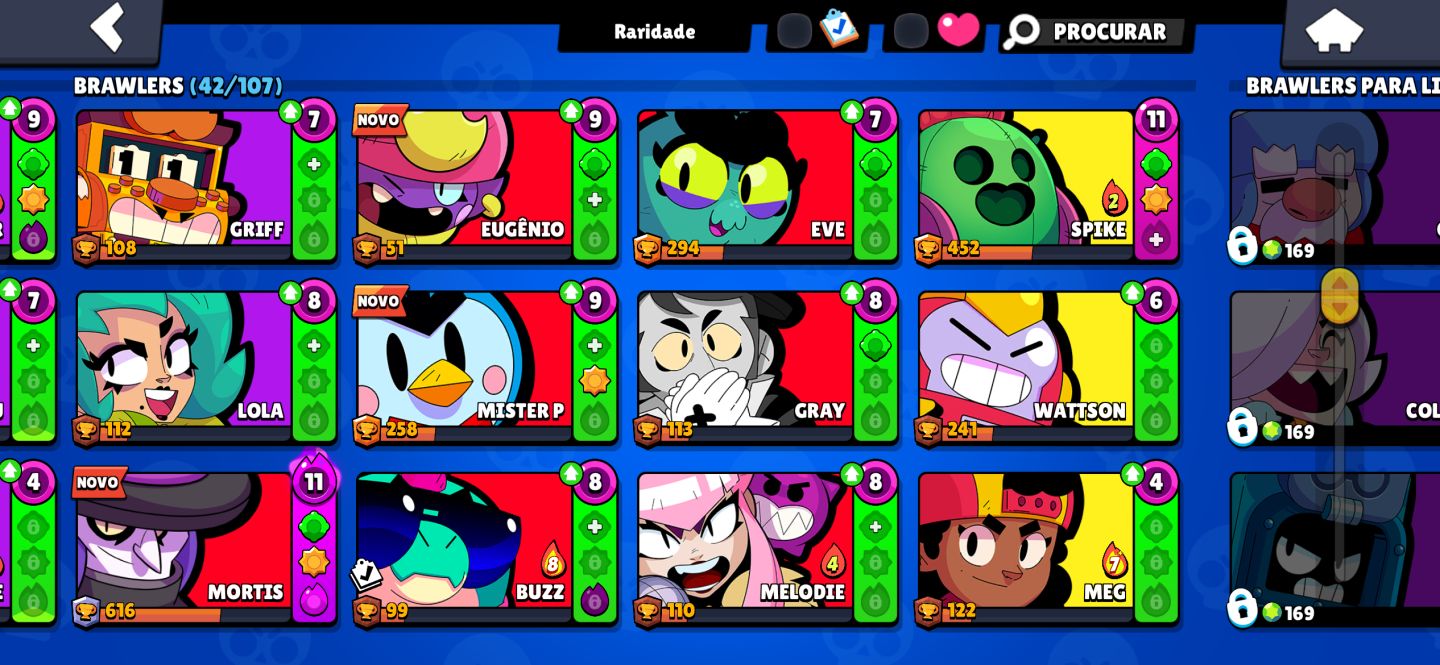 CONTA BRAWL STARS 10k troféu 42 personagens incluindo lendários