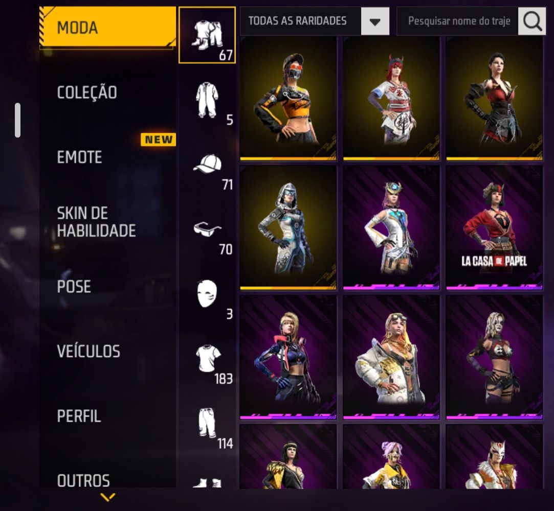Conta rara free fire